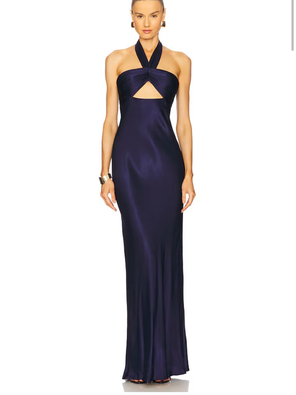 Shona Joy La Lune Ruche Halter Maxi Dress